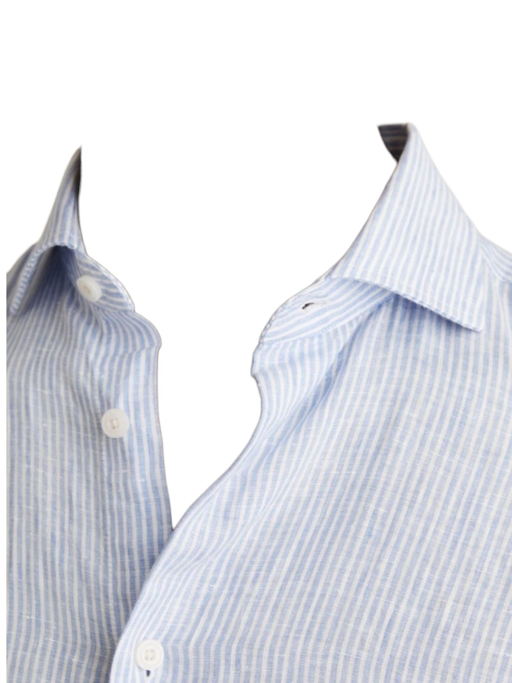 Reiss Soft Linen Striped Cutaway-Collar Shirt Regular-Fit  L NWT $195